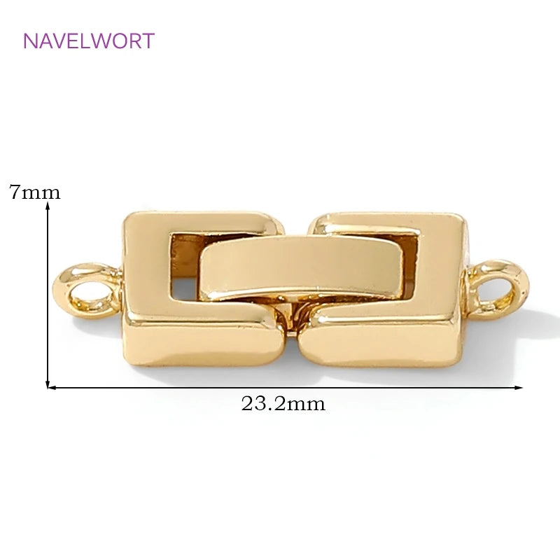 Multi Strands Necklace Clasp 18K Gold Plated Pearl Clasps Connector,Brass Fastener Closure Lock Clasps,DIY Jewelry Accessories
