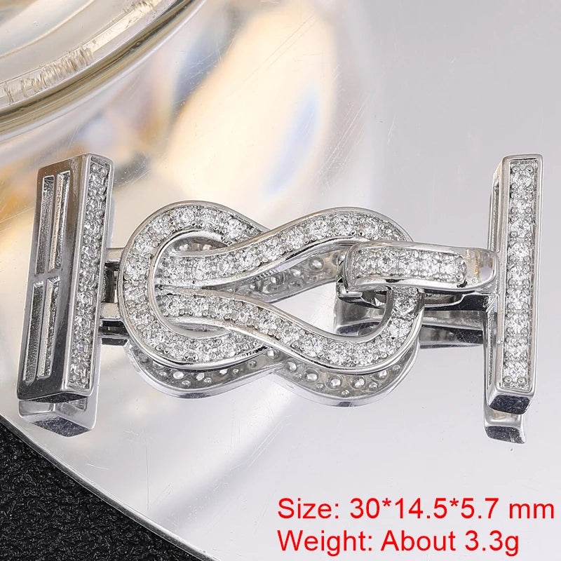 Juya 18K Gold Plated Decorative Sector Fastener Connector Lock Clasps Accessories For DIY Needlework Beads Pearls Jewelry Making