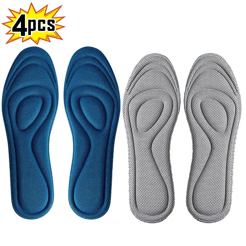 4Pcs Memory Foam Orthopedic Insoles for Shoes Antibacterial Deodorization Sweat Absorption Insert Sport Shoes Running Pads