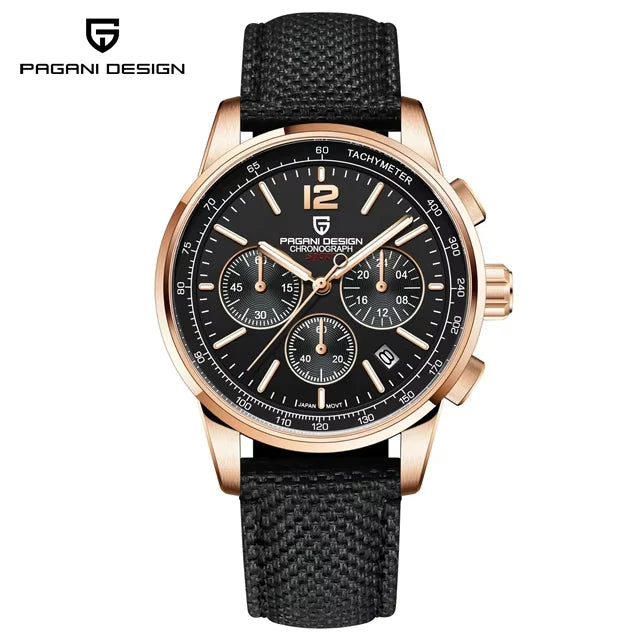 PAGANI DESIGN New Mens Watch 41mm Chronograph 100M Waterproof Wristwatch Top Brand VK63 Quartz Watches for Men Gift Reloj Hombre