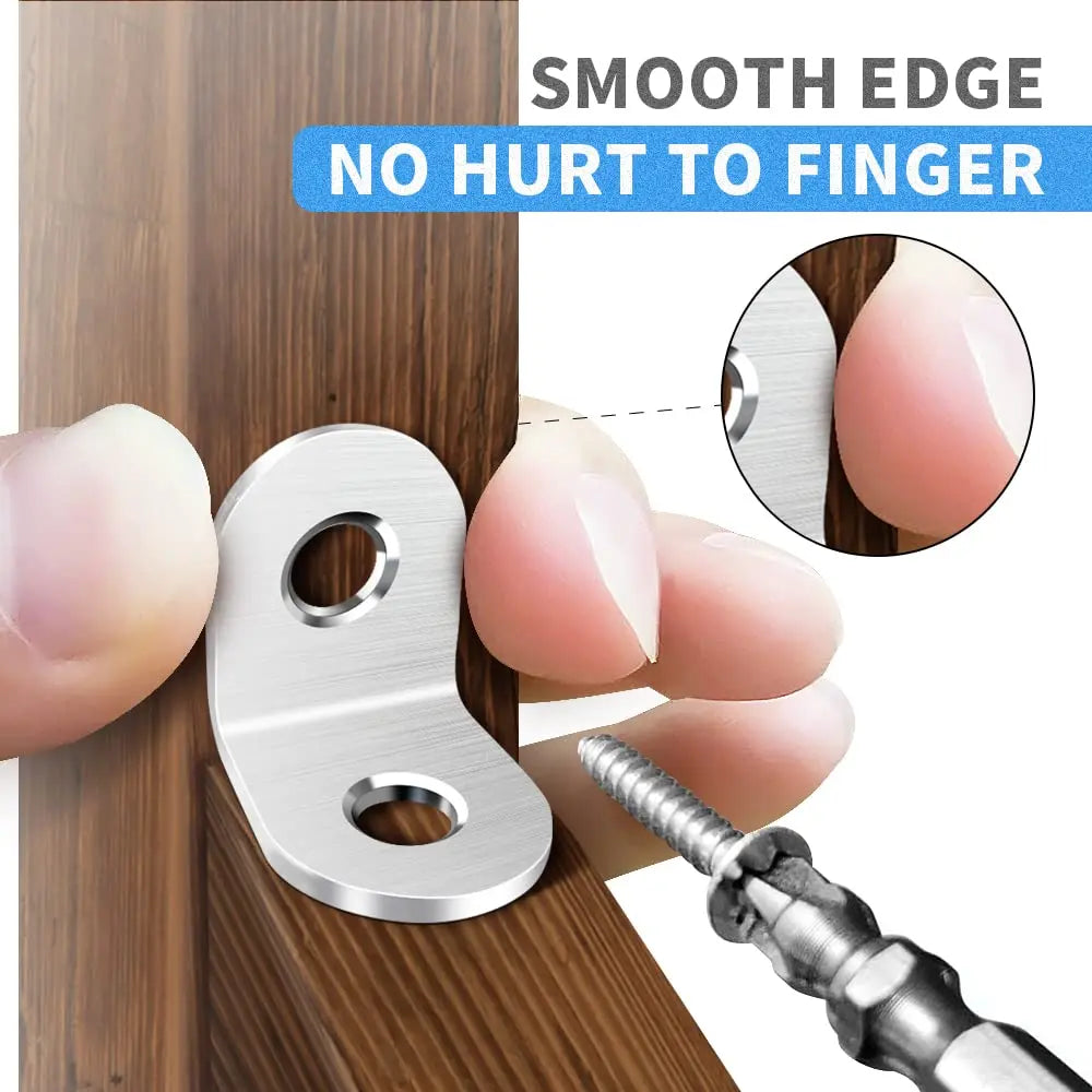 40/20pcs Stainless Steel L Brackets - Small Right Angle Corner Brace for Shelves, Wood Furniture, Chair，Furniture accessories