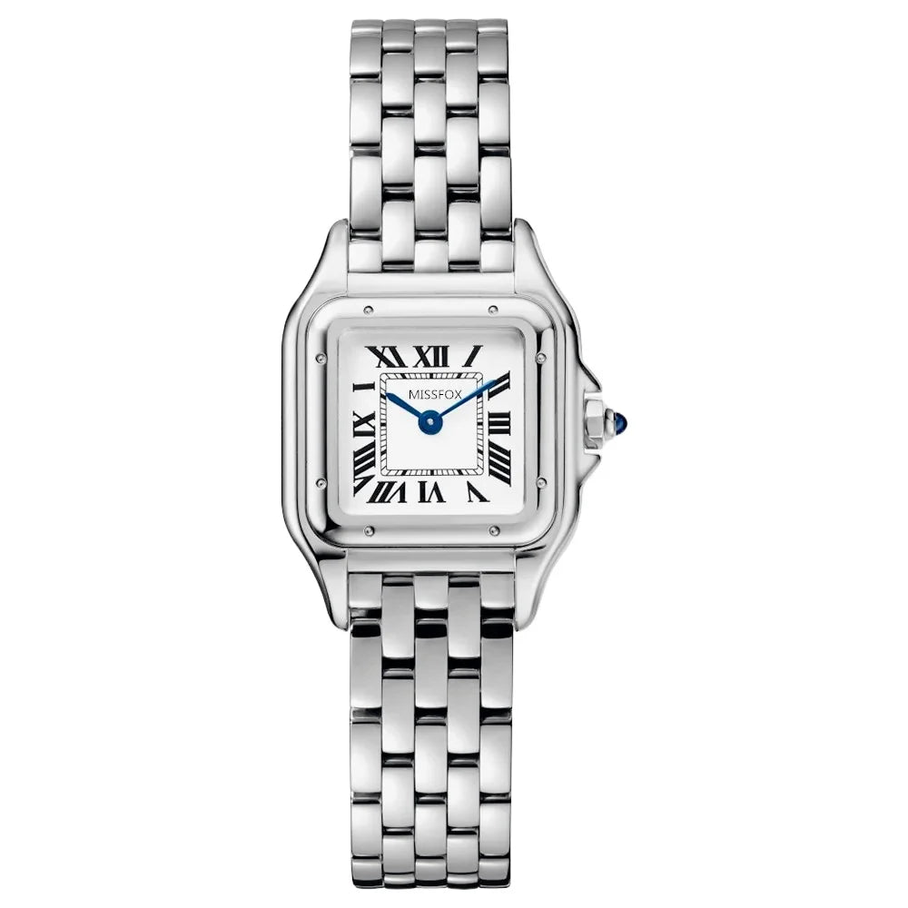 2026 Classic High Quality Luxury Style Women Quartz Watches Elegant Square Panther Shape Diamond Inlaid Dial Premium Crystal