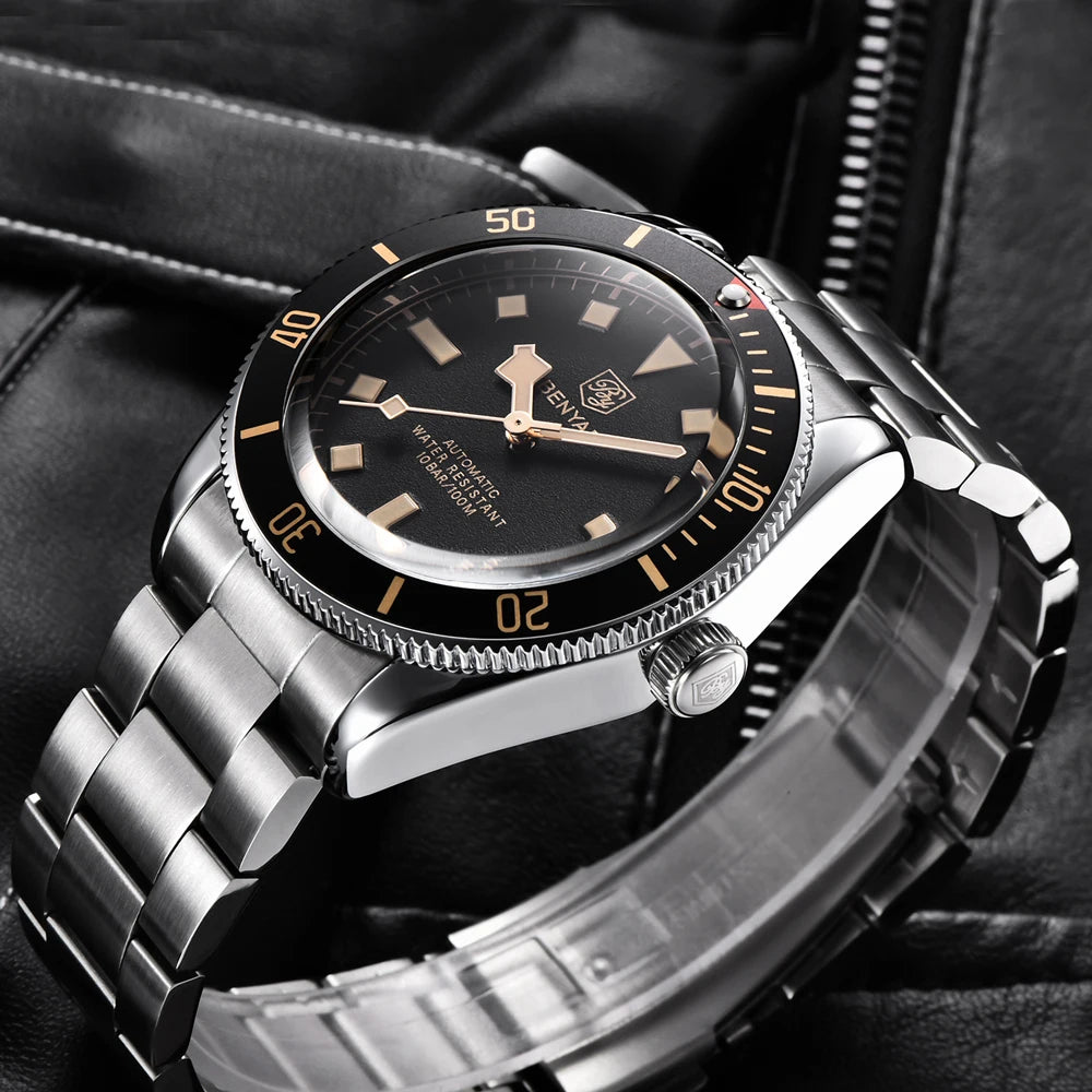 2025 New BENYAR Automatic Watches Men's watch Luxury Mechanical Wristwatch Top Stainless Steel Waterproof Sports Clock Man Gifts