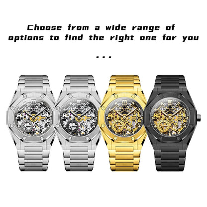 OLEVS 6669 Fully Hollow Men's Watch Octagonal Bezel Luxury Automatic Mechanical Watch Men's 30M Waterproof Man Wristwatches