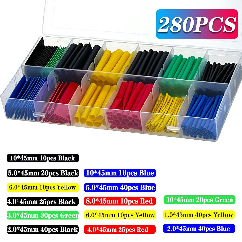 127-1060 pcs 2:1 Heat Shrink Tube Shrinking Assorted Polyolefin Insulation Sleeving Wire Cable Sleeves Wrap