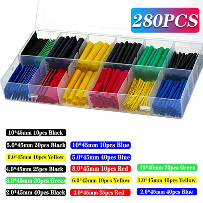 127-1060 pcs 2:1 Heat Shrink Tube Shrinking Assorted Polyolefin Insulation Sleeving Wire Cable Sleeves Wrap