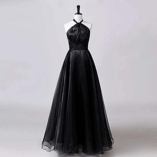 Multi-Color Halter Neck A-Line Bridesmaid Dress Floor-Length Formal Evening Gown For Wedding Guest Sleeveless Party Prom Dresses
