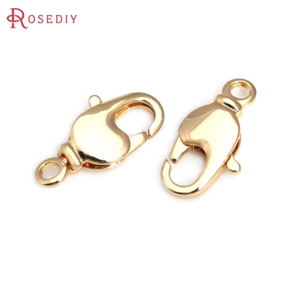 18K Gold Color Brass Rotatable Lobster Clasps Connect Clasps Jewelry Necklaces Bracelets Making Diy Findings Accessories