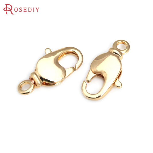 18K Gold Color Brass Rotatable Lobster Clasps Connect Clasps Jewelry Necklaces Bracelets Making Diy Findings Accessories