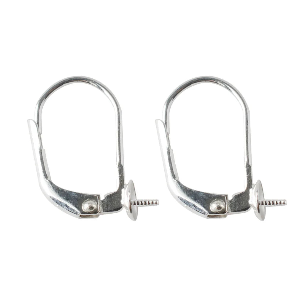 Solid 925 Sterling Silver Hinged French Leverback Eearwire Hook Findings , snap hook for Earring Jewelry DIY