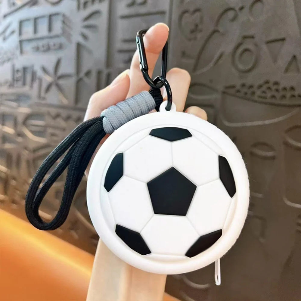 Silicone Sports Ball Coin Purse Basketball Football Tennis Baseball Shape Mini Pouch With Keychain Earbud Holder For Boys Girls