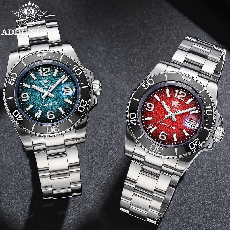 ADDIESDIVE 41mm Men Diving Watch AD2513 20Bar Waterproof BGW9 Super Luminous Reloj Hombre Quartz Men Watch