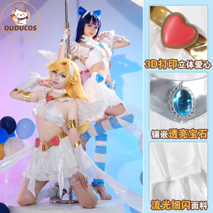 DUDU-SR Cosplay Angell Pantyy Anarchyy Cosplay Costume Dress with Wings Full Set Halloween Costumes