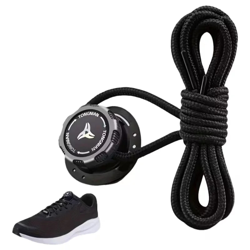1 Pair No-Tie Shoe Locks - Rotating Buckles for Sports and Outdoor Shoes - Unisex Quick-Adjust Design - Pre-Installed