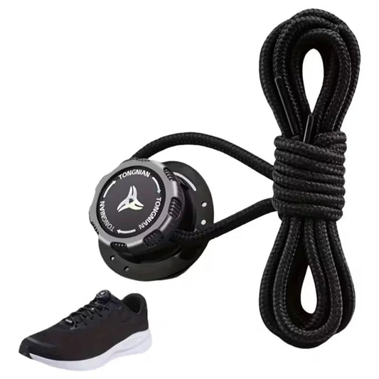 1 Pair No-Tie Shoe Locks - Rotating Buckles for Sports and Outdoor Shoes - Unisex Quick-Adjust Design - Pre-Installed