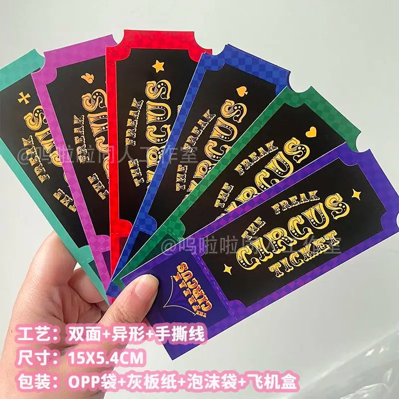 6PCS Anime The Freak Circus Pierrot Jester Comic convention Little Card Card Cartoon Ticket For Collection Birthday Gift