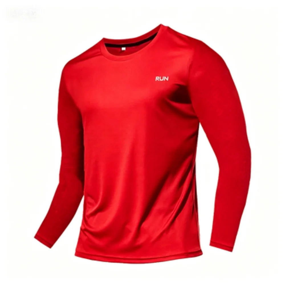 Sports Casual Crew Neck Long-Sleeve Top Breathable Running Training Fitness Shirt for Daily Outdoor Wear