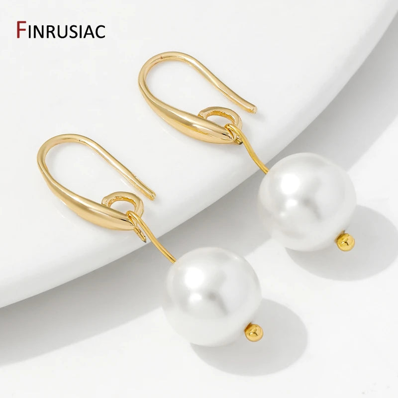 14K Gold Plated Brass Smooth Earring Hook Ear Wire For Earring Making Supplies,DIY Jewelry Making Findings Accessories