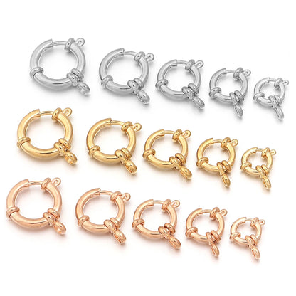 2pcs 316 Stainless Steel Sailor Clasps Round Spring Clasps Hooks For DIY Jewelry Making Bracelet Necklace End Clasps Connectors