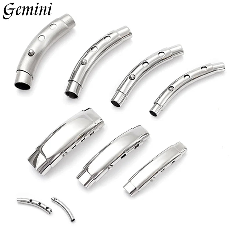 5Pcs Adjustable Stainless Steel Bayonet Clasps 3mm 4mm 5mm 6mm for DIY Leather Cord Bracelet Buckle Jewelry Making Supplies