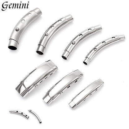 5Pcs Adjustable Stainless Steel Bayonet Clasps 3mm 4mm 5mm 6mm for DIY Leather Cord Bracelet Buckle Jewelry Making Supplies