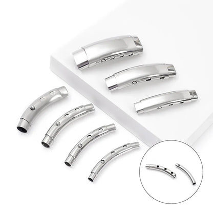 5Pcs Adjustable Stainless Steel Bayonet Clasps 3mm 4mm 5mm 6mm for DIY Leather Cord Bracelet Buckle Jewelry Making Supplies