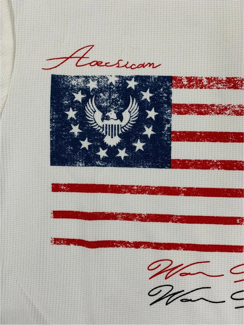 New autumn 2026 Y2K American retro flag print waffle style trendy street fashion casual versatile niche long sleeved top ins