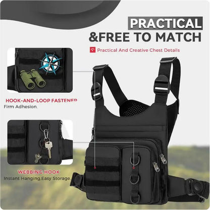 Chest Bag - Lightweight and High-Capacity Vest Bag, Suitable for Daily Carrying (Mobile Phone, Tablet, Wallet)