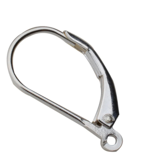 Solid 925 Sterling Silver Hinged French Leverback Eearwire Hook Findings , snap hook for Earring Jewelry DIY