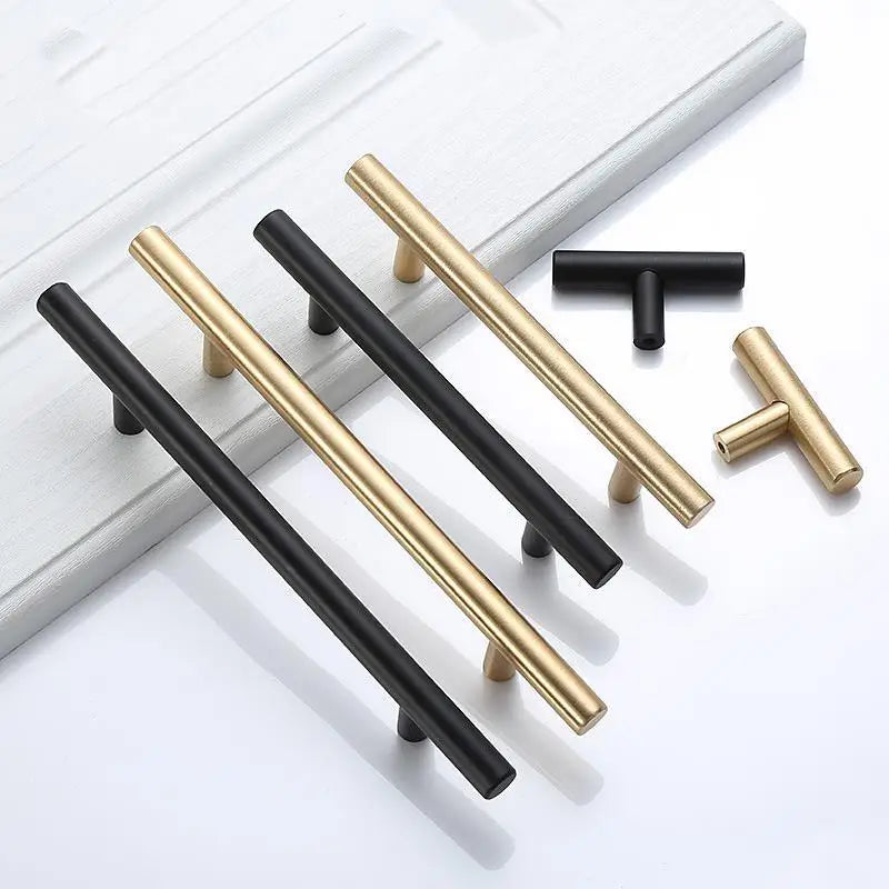 Modern Gold Brushed Straight Cupboard Handles Knobs Stainless Steel Brushed Black Gold Kitchen Door Handles Cabinet Pull