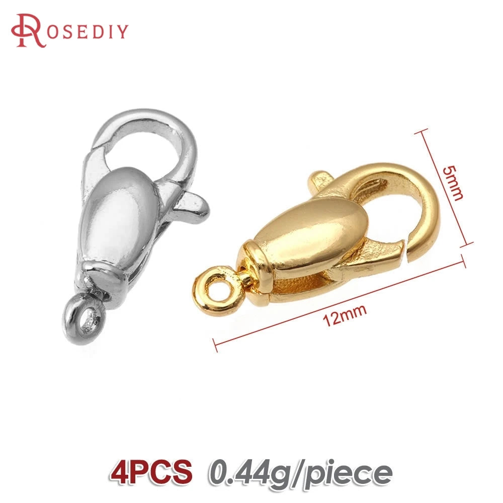 18K Gold Color Brass Rotatable Lobster Clasps Connect Clasps Jewelry Necklaces Bracelets Making Diy Findings Accessories