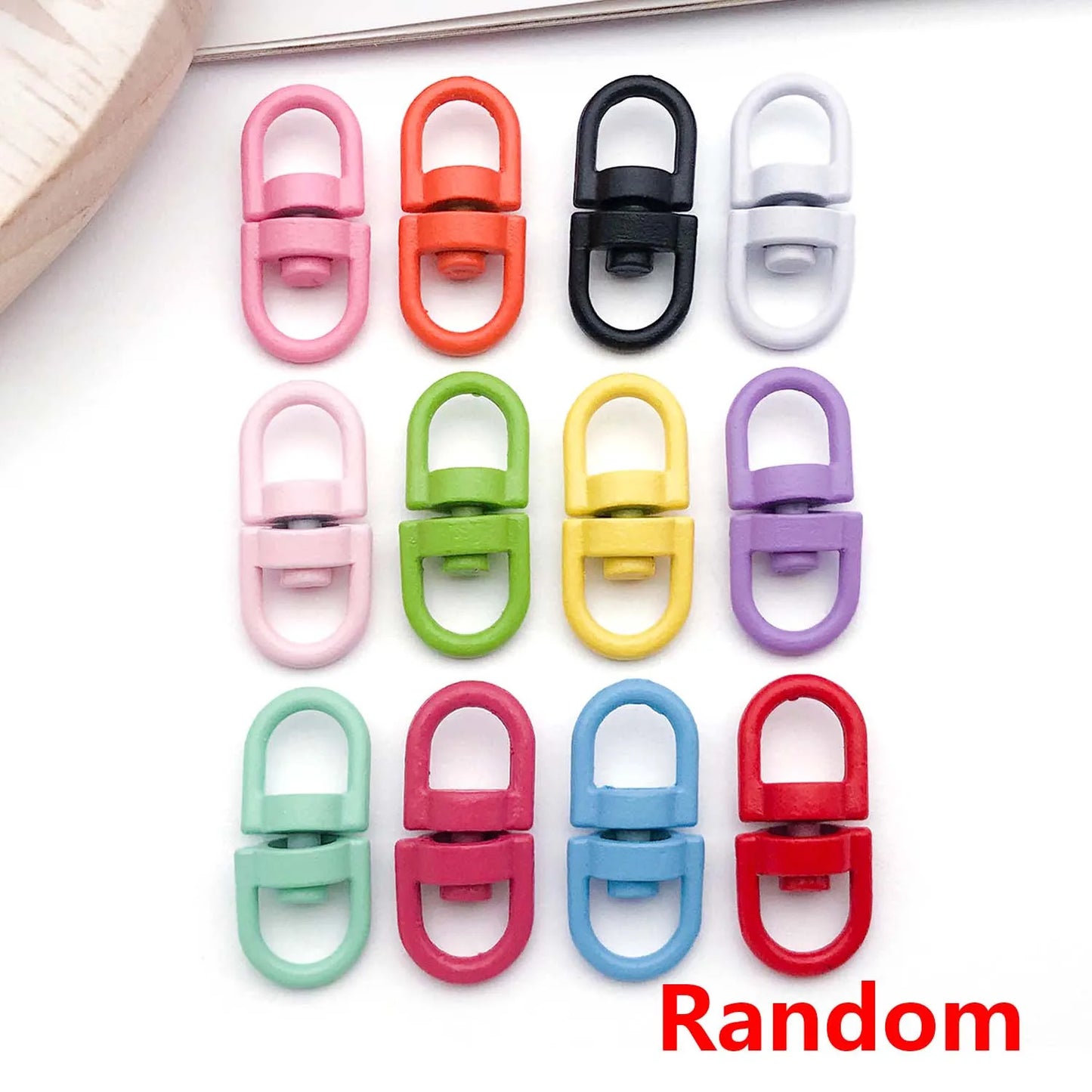 20pcs Metal Rotate Buckle Key Rings Swivel Dog Buckle Holder Connectors for DIY Keychain Jewelry Making Accessories