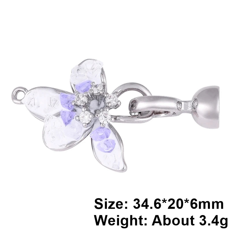 Juya Handmade Decorative Flower Connector Fastener Lock Hooks Clasps Accessories For DIY Women Fashion Needlework Jewelry Making