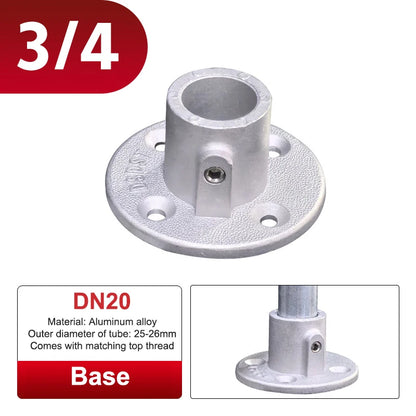 Aluminum Alloy Connector Elbow Tee Base Flat Three-dimensional Fitting Connection Fastener 20/25mm Steel Tube Shelf Parts