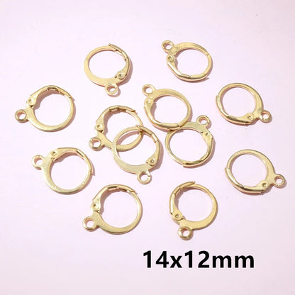 30pcs 14x12mm 15x10mm No Fade Stainless Steel French Lever Earring Hooks Clips DIY Earwire Earrings Jewelry Findings Accessories