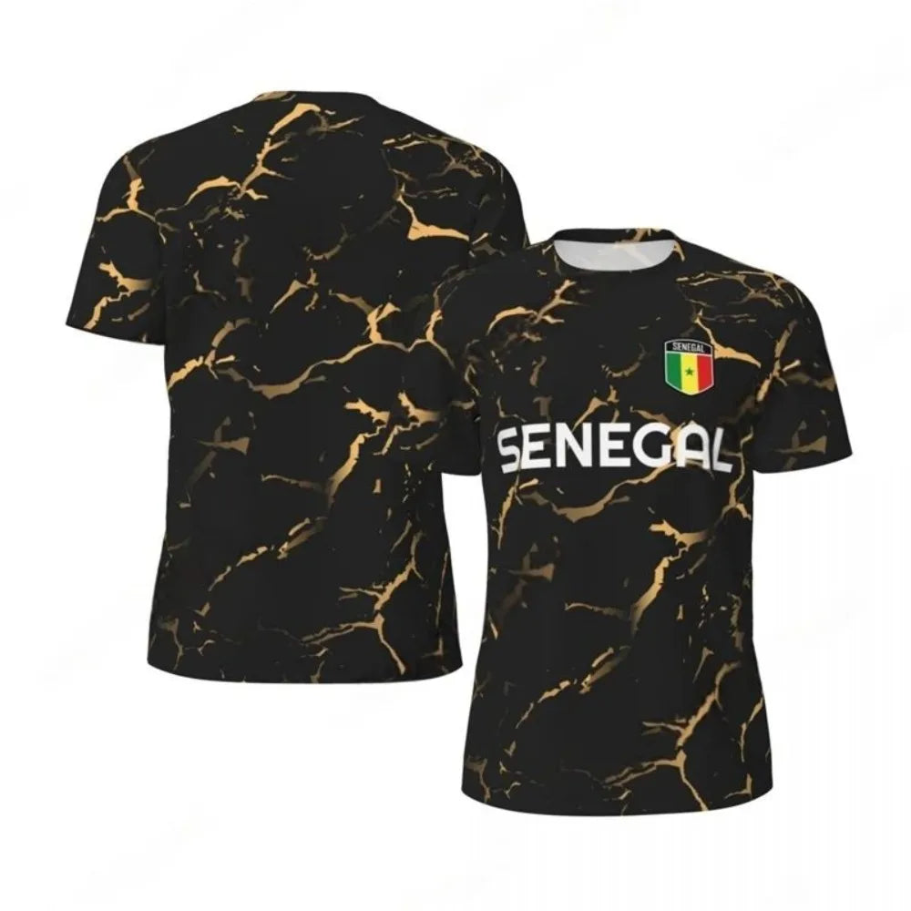 2026 New Summer Senegal Flag Graphic Football T Shirts for Men Casual Trend 3D Printed Sports T-shirts Loose Breathable Tees