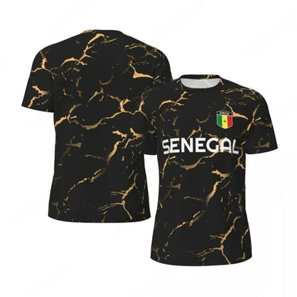 2026 New Summer Senegal Flag Graphic Football T Shirts for Men Casual Trend 3D Printed Sports T-shirts Loose Breathable Tees