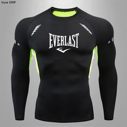 Men's Sports Tight Long-Sleeve Top Gym Training Running Breathable Elastic Athletic Wear