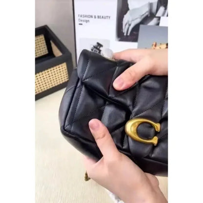 Sac à chaîne à motif diamant de haute qualité， sac messager à bandoulière， petit sac carré