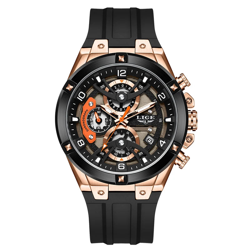 LIGE Simple Fashion Quartz Man Watch Silicone Outdoor Casual Sports Waterproof Luminous Calendar Random Gift Box Watches for Men
