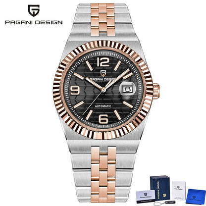 PAGANI DESIGN 2026 New Men's Watches Rose Gold Luxury Automatic Watch For Men MIYOTA 8215 Mechanical Wristwatch Sapphire crystal