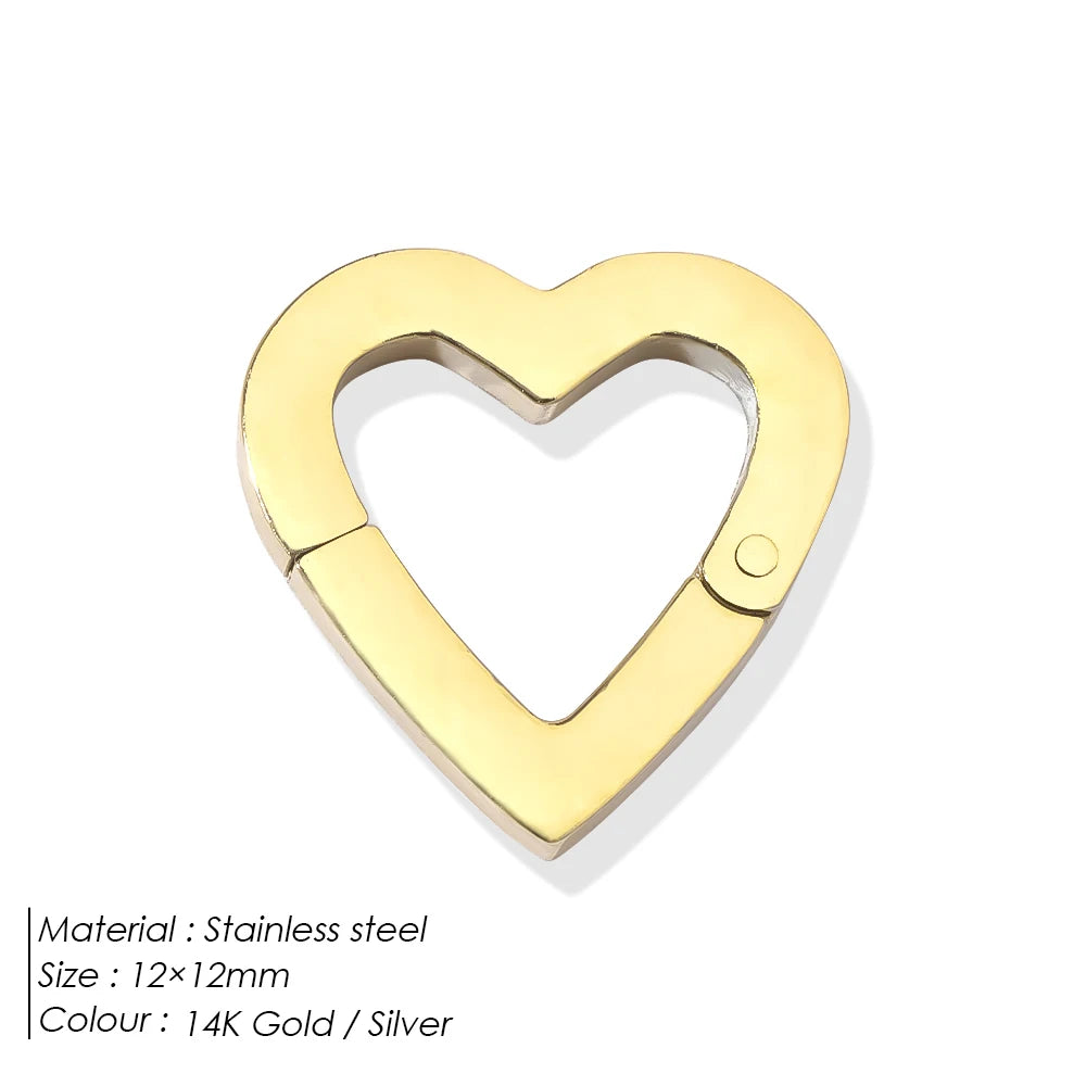 eManco High Quality Stainless Steel 14K PVD Gold Plated Round Skeleton Clasp Head for DIY Bracelet Necklace Jewelry Making