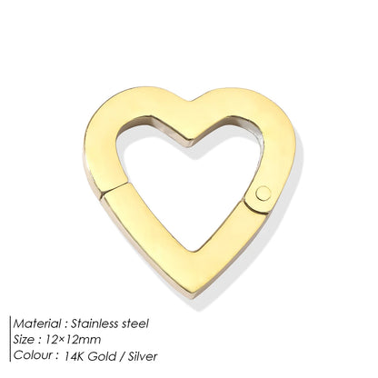 eManco High Quality Stainless Steel 14K PVD Gold Plated Round Skeleton Clasp Head for DIY Bracelet Necklace Jewelry Making