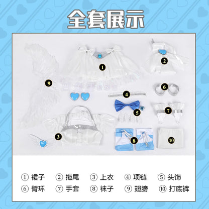 DUDU-SR Cosplay Angell Pantyy Anarchyy Cosplay Costume Dress with Wings Full Set Halloween Costumes