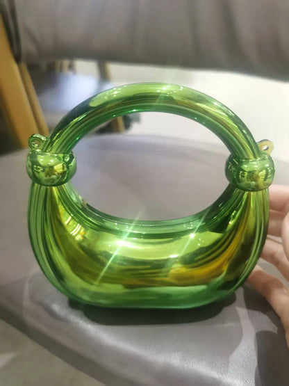 Mini Golden Evening Bag Purses and Handbags Luxury Designer Shoulder Bags Funny Shape Party Wedding Acrylic Knot Clutch Purse