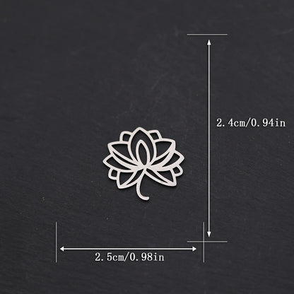 3pcs Lotus Flower Yoga Charm Stainless Steel Fashion Mini Mandala Pendant For Bracelet Necklace DIY Jewelry Making Wholesale