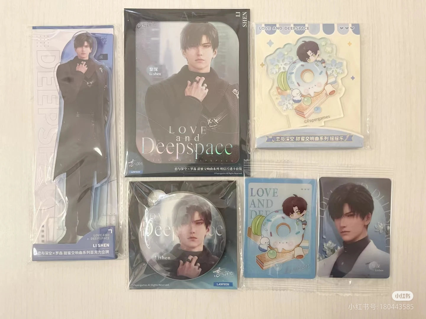Official LAWSON X Love and Deepspace Collaboration Merchandise Badge Bookmark Acrylic Stand Postcard Transparent Card in Stock