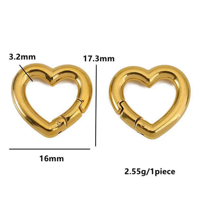 2pcs Stainless Steel Clasp Strong Oval Heart Round Polished Lobster Clasp Hook Connector DIY Necklace Jewelry Making Accessories