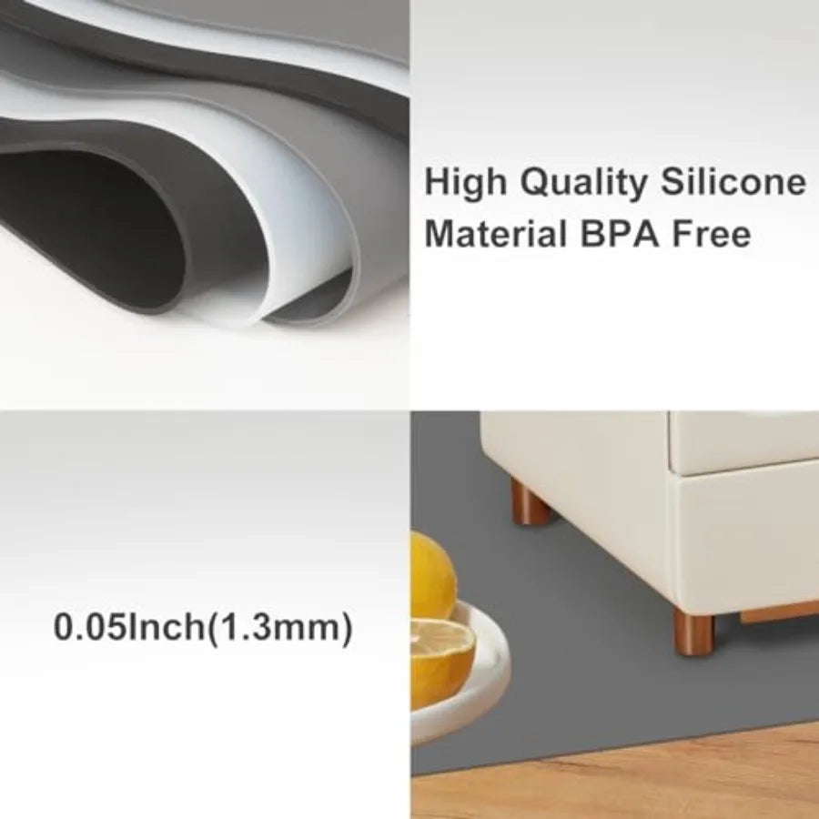 Silicone Mats for Kitchen Counter, 47.24"x 23.62" Extra Large Silicone Mat, Non-slip Heat Resistant Kitchen Counter Mat, Quartz