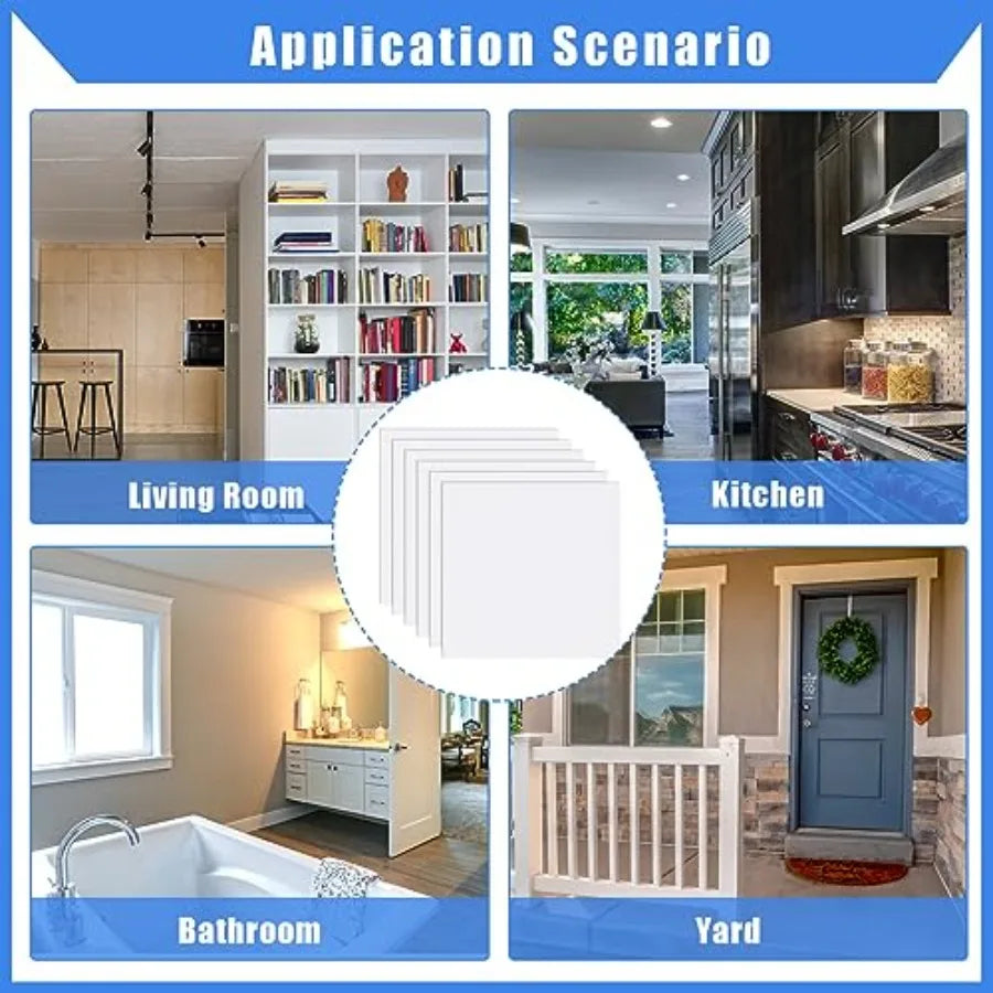 6 Pcs 2Feet X 2Feet Drop Ceiling Tiles PVC Smooth Ceiling Panel Easy Drop in Installation for Waterproof Washable and Fire Rate